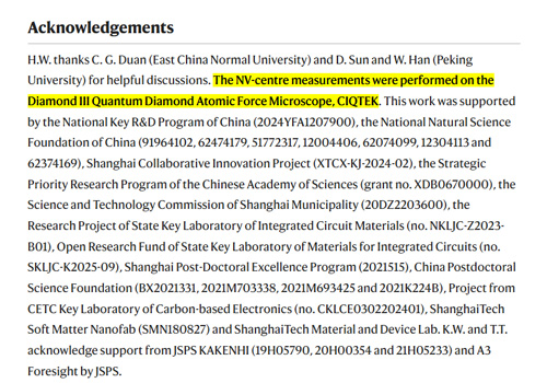 Graphene Magnetism Revealed with CIQTEK SNVM in Nature Materials